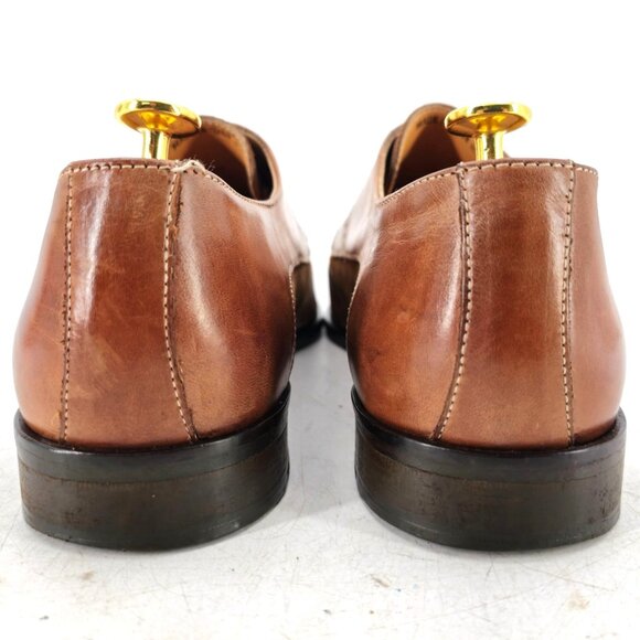 Mercanti Fiorentini Italy Dress Shoes Men 10 Brown Leather Wingtip Derby Oxfords - Picture 5 of 15